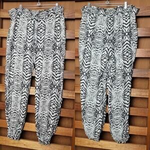 NWT Rebecca Minkoff for A Pea in the Pod Black & White Silk Zee Pants, Sz L